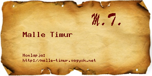 Malle Timur névjegykártya